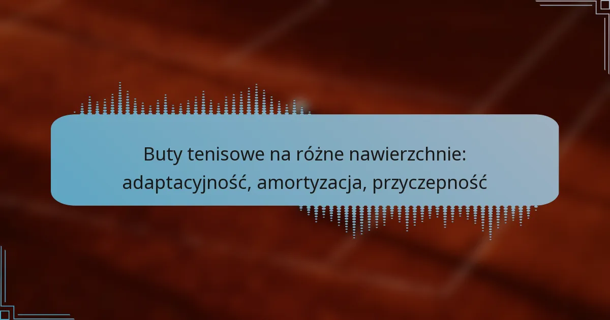 Buty tenisowe na różne nawierzchnie: adaptacyjność, amortyzacja, przyczepność