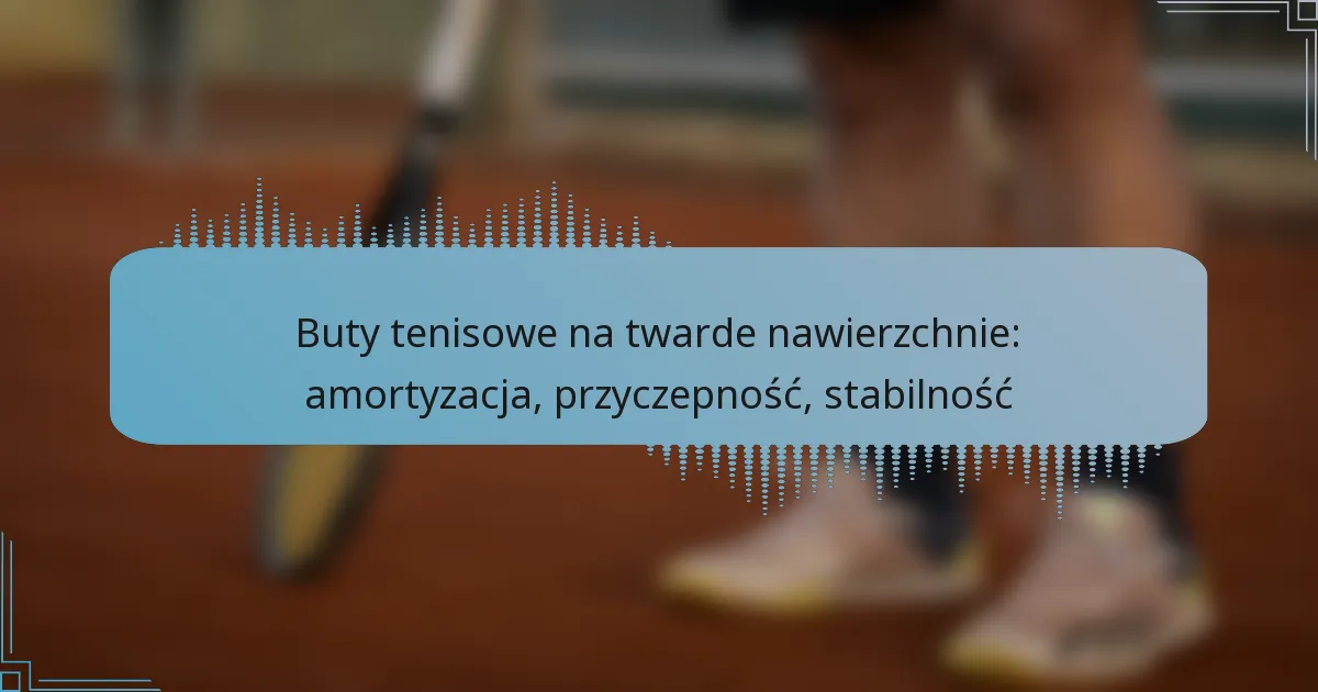 Buty tenisowe na twarde nawierzchnie: amortyzacja, przyczepność, stabilność