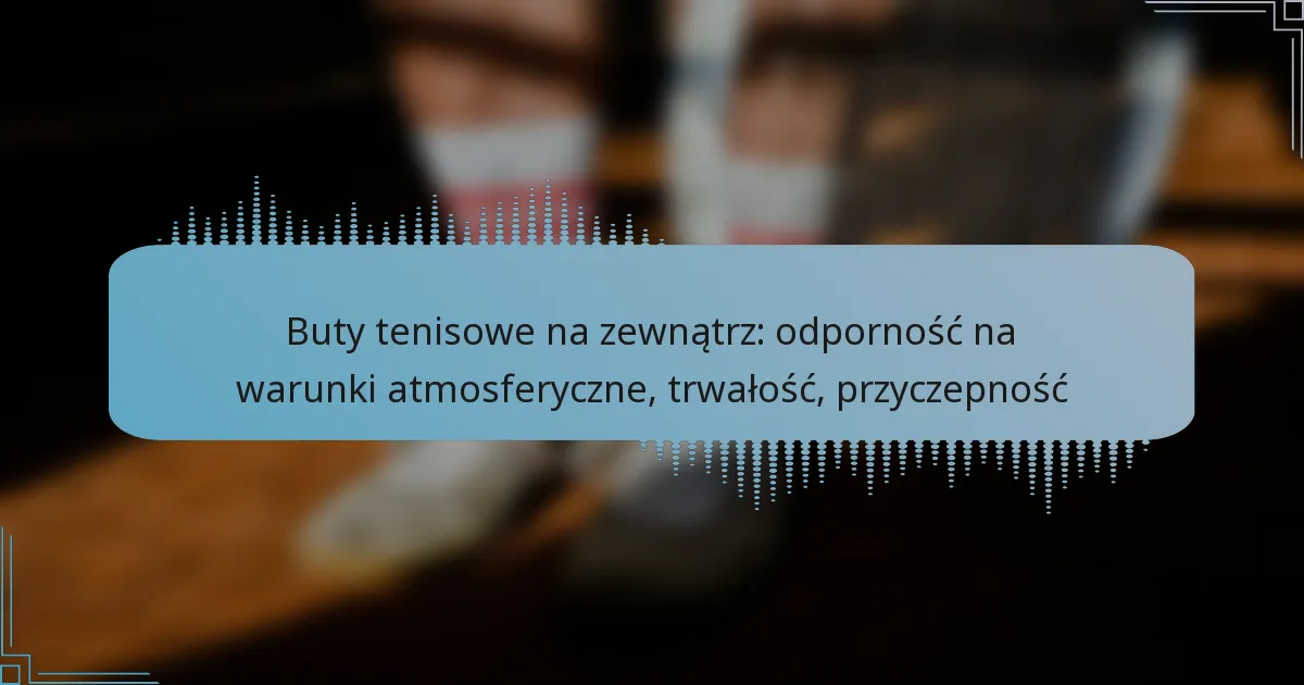 Buty tenisowe na zewnątrz: odporność na warunki atmosferyczne, trwałość, przyczepność