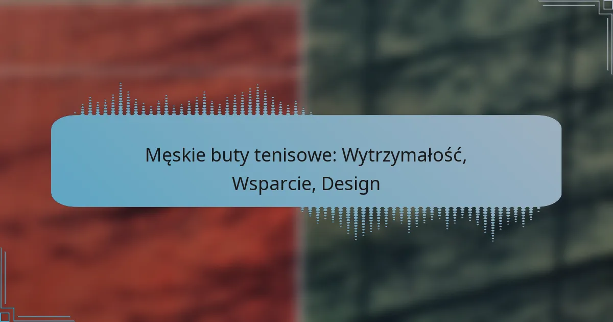 Męskie buty tenisowe: Wytrzymałość, Wsparcie, Design