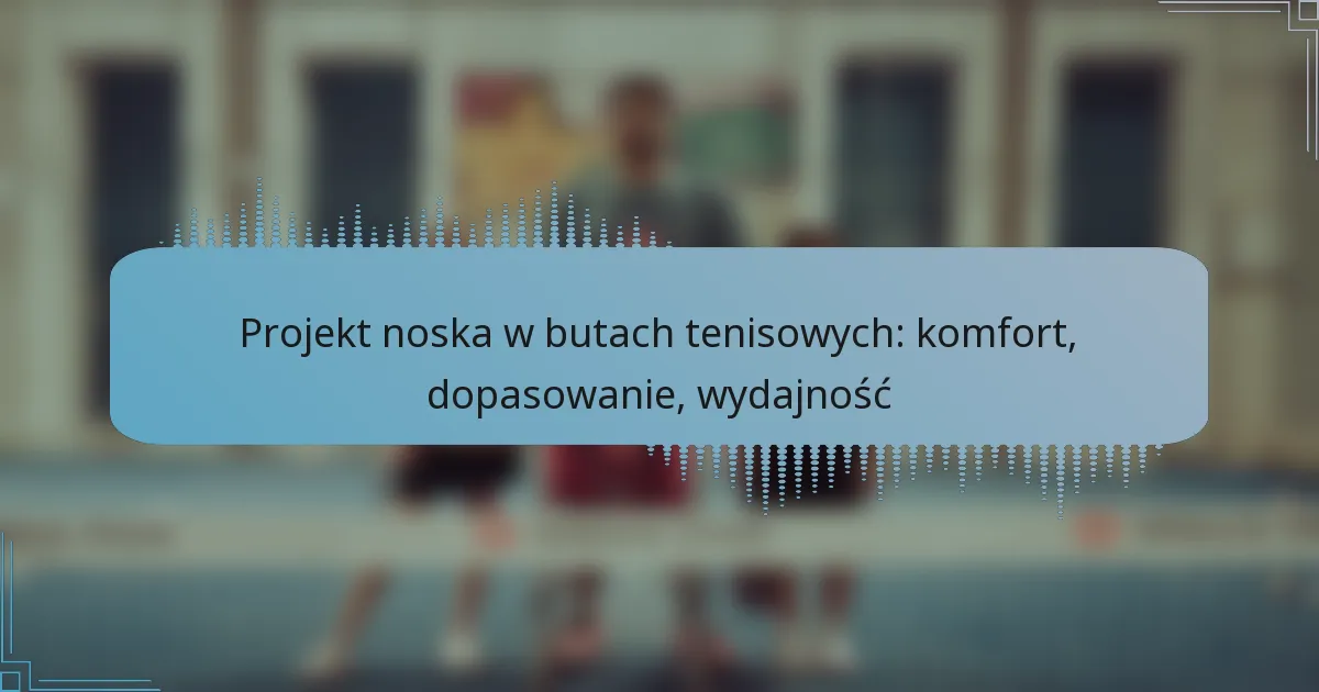 Projekt noska w butach tenisowych: komfort, dopasowanie, wydajność