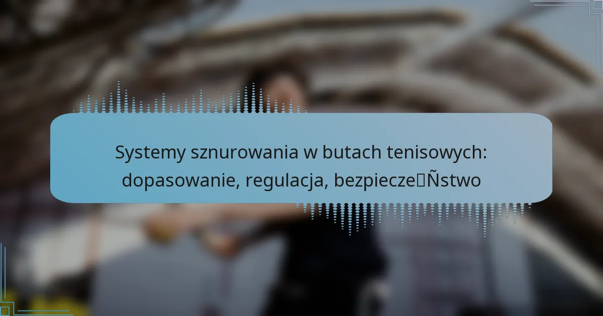 Systemy sznurowania w butach tenisowych: dopasowanie, regulacja, bezpieczeństwo