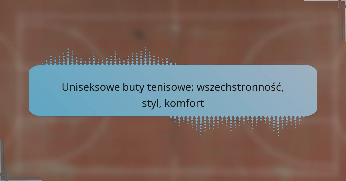 Uniseksowe buty tenisowe: wszechstronność, styl, komfort