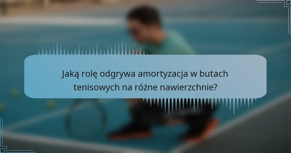 Jaką rolę odgrywa amortyzacja w butach tenisowych na różne nawierzchnie?