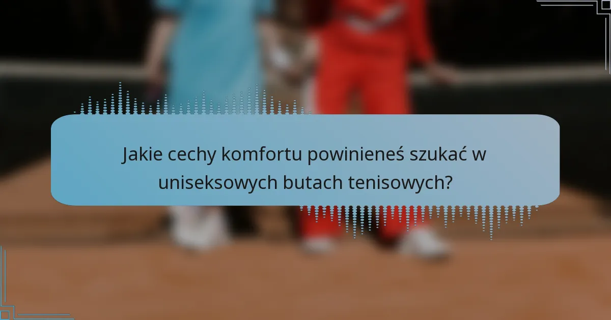 Jakie cechy komfortu powinieneś szukać w uniseksowych butach tenisowych?