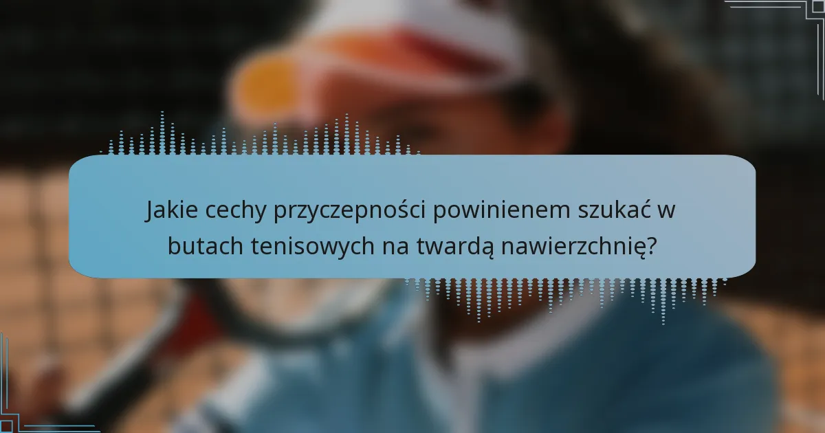 Jakie cechy przyczepności powinienem szukać w butach tenisowych na twardą nawierzchnię?