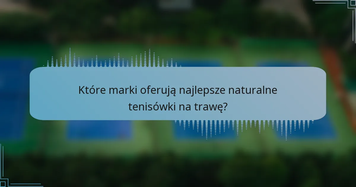 Które marki oferują najlepsze naturalne tenisówki na trawę?